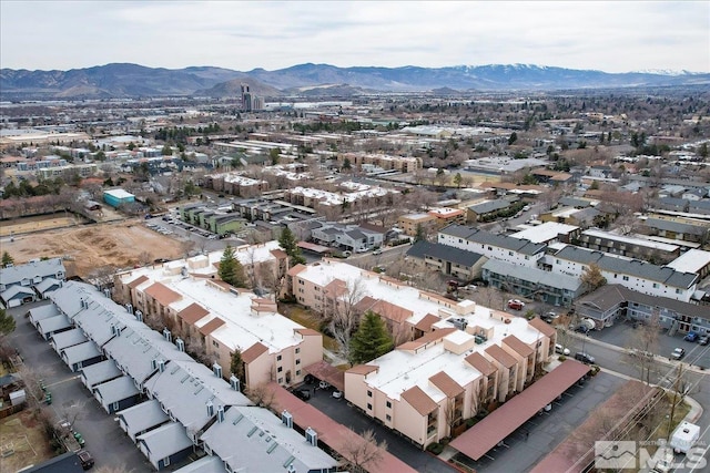 aerial view with a mountain view