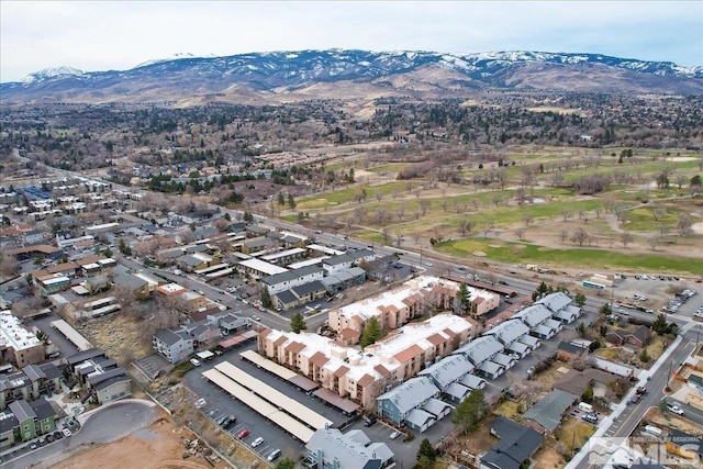 birds eye view of property featuring a residential view and a mountain view