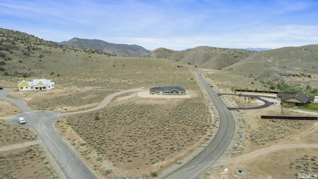 aerial view with a mountain view and a rural view