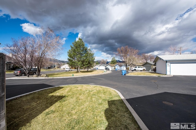 view of road with a residential view