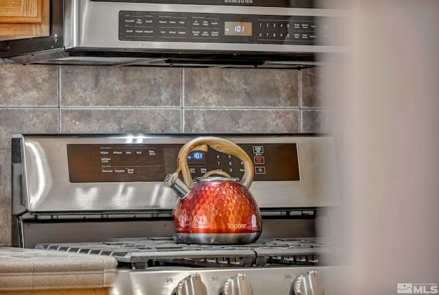 interior details featuring gas range