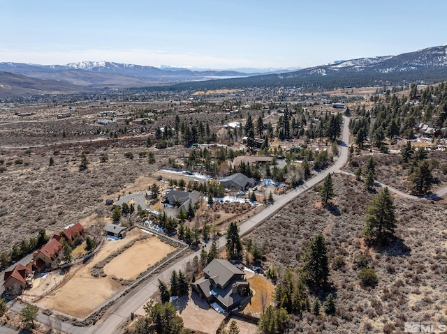 bird's eye view featuring a mountain view