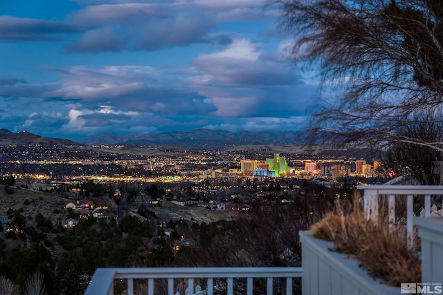 view of mountain feature featuring a view of city