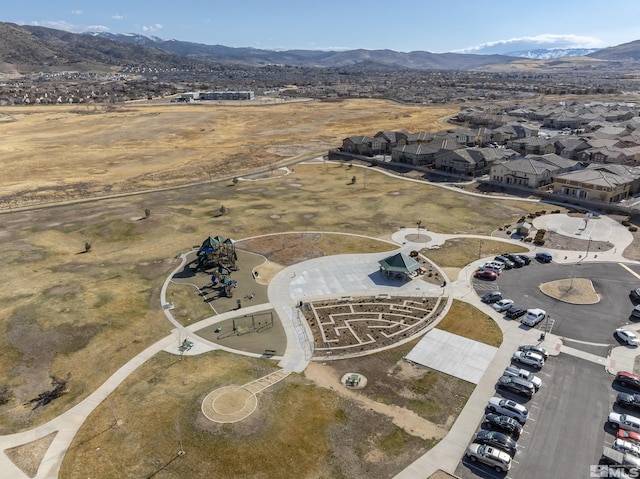 bird's eye view featuring a mountain view