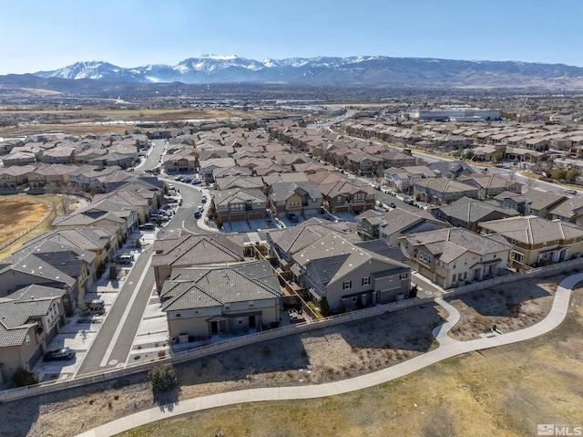 aerial view with a residential view and a mountain view