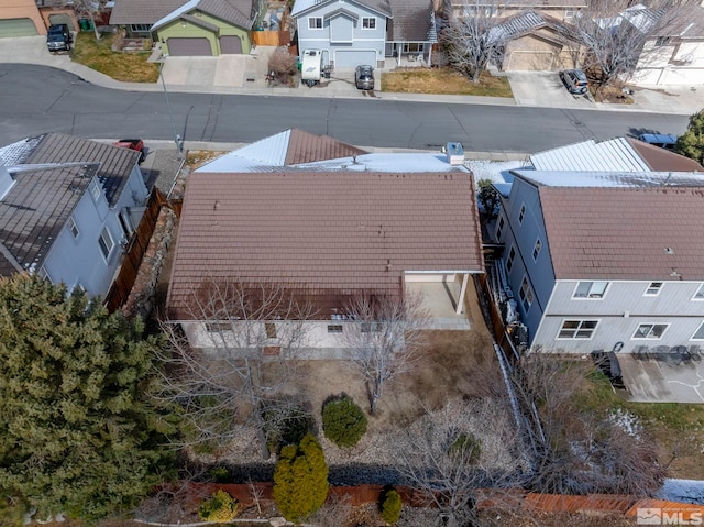 bird's eye view with a residential view