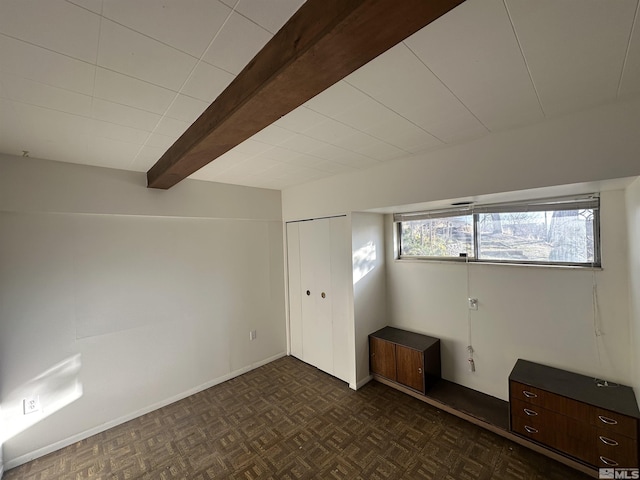 basement with baseboards