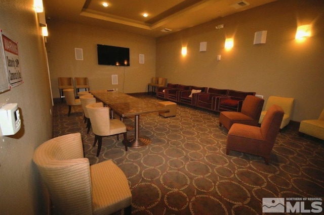 view of carpeted home theater room