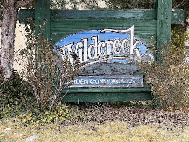 view of community sign