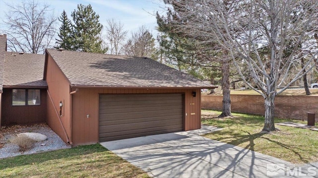 garage with fence