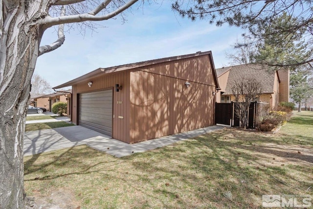 garage with driveway