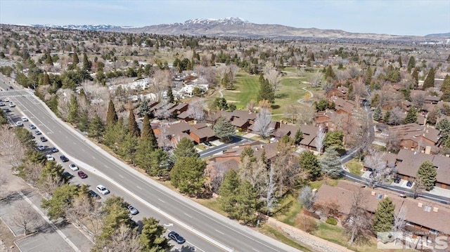 birds eye view of property featuring a residential view and a mountain view