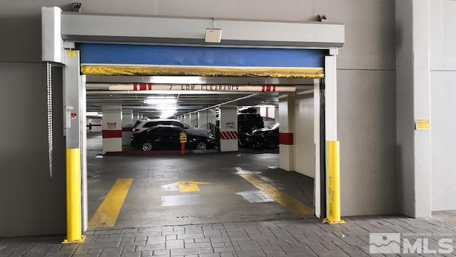 view of parking garage