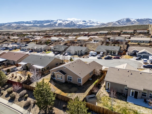 bird's eye view with a mountain view and a residential view