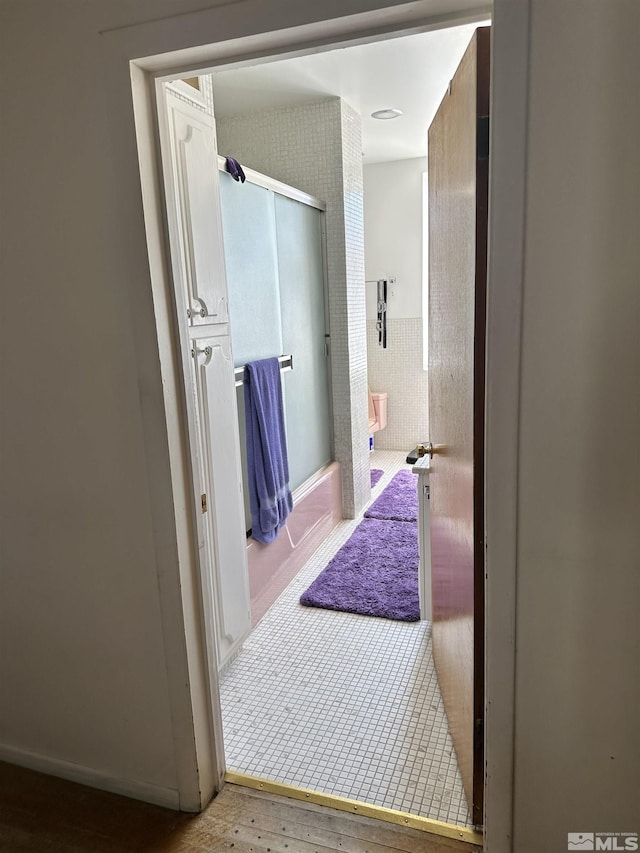 bathroom featuring wood finished floors