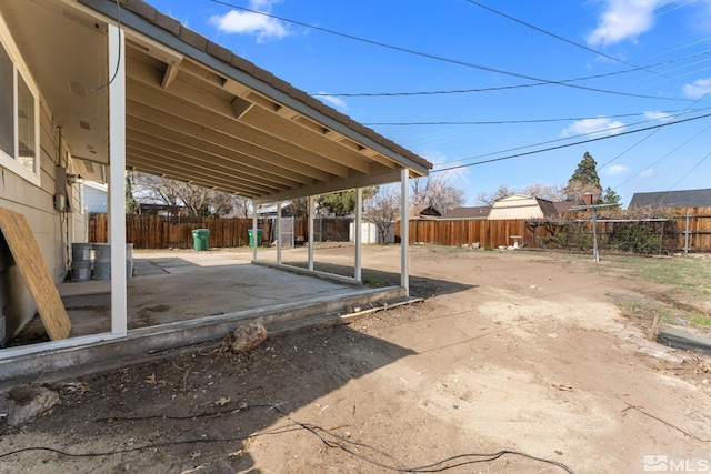 view of patio featuring a fenced backyard
