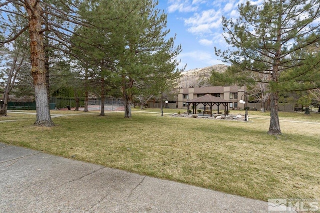 exterior space with a gazebo