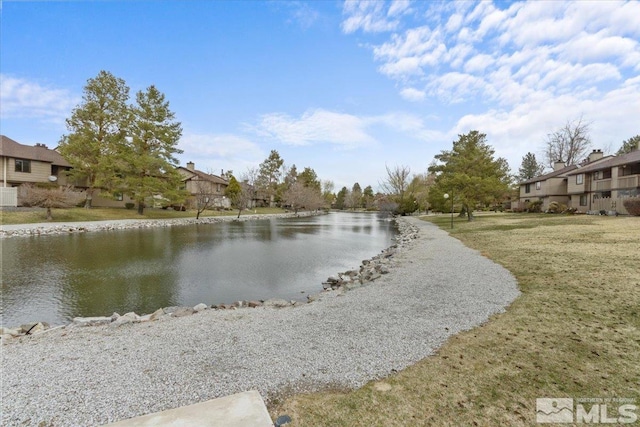 property view of water with a residential view