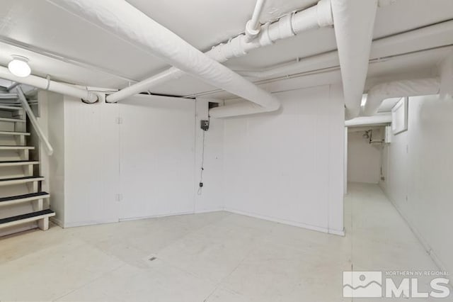 below grade area with stairway