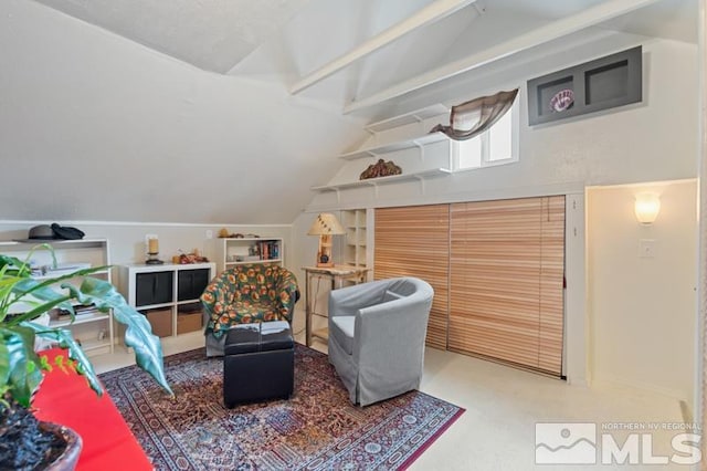 interior space featuring lofted ceiling