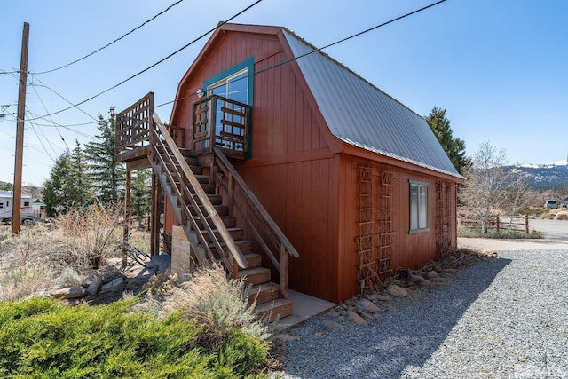 view of outdoor structure with stairs