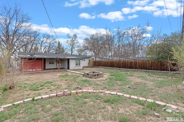 view of yard featuring a patio area and fence private yard