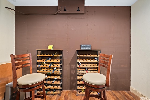 wine cellar featuring wood finished floors