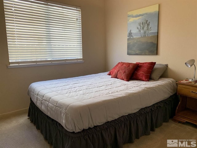 carpeted bedroom with multiple windows