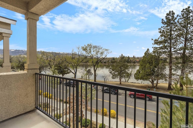 balcony with a water view