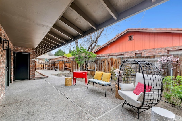view of patio / terrace featuring a fenced backyard