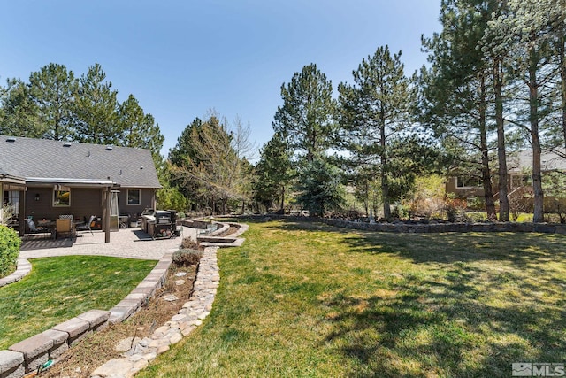 view of yard with a patio