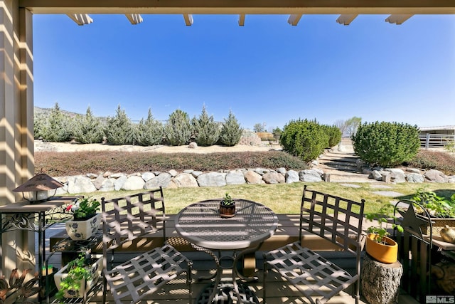 balcony featuring a patio area