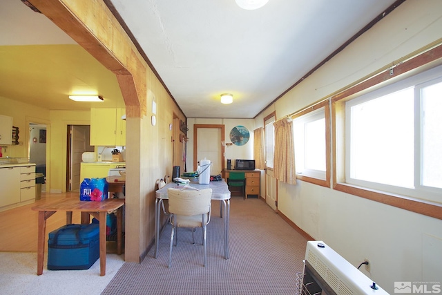 office featuring light carpet