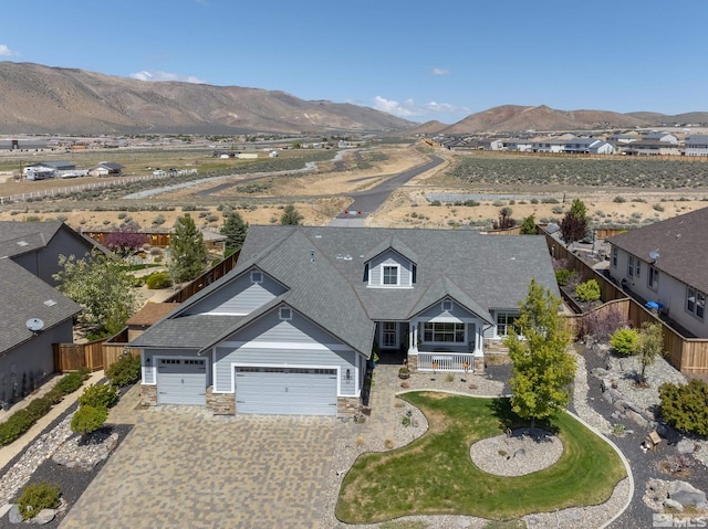 aerial view featuring a mountain view