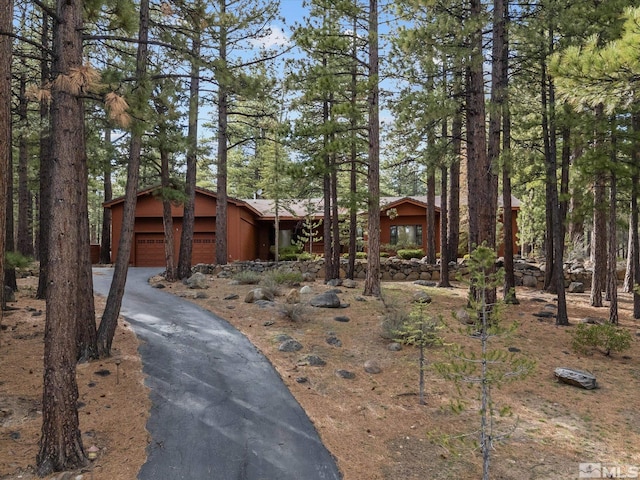 view of front of house with a garage and driveway