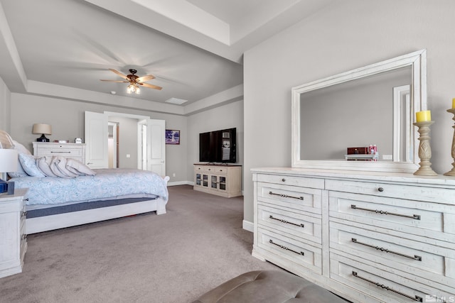 carpeted bedroom featuring baseboards and visible vents