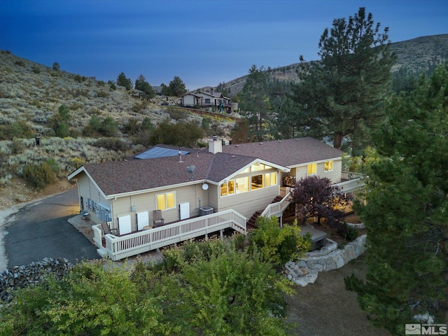 aerial view featuring a mountain view