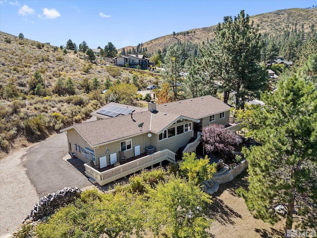aerial view featuring a mountain view