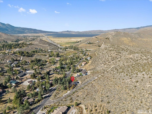 aerial view with a mountain view
