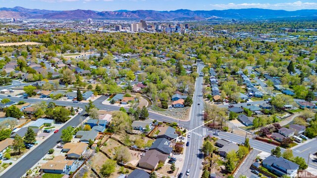 bird's eye view featuring a mountain view
