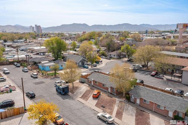 aerial view with a residential view and a mountain view
