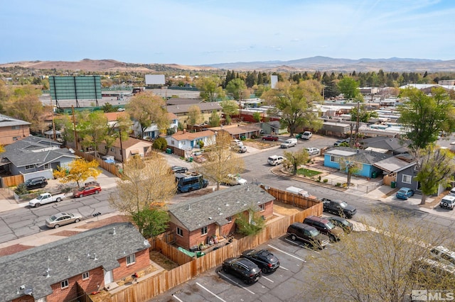 bird's eye view with a residential view and a mountain view