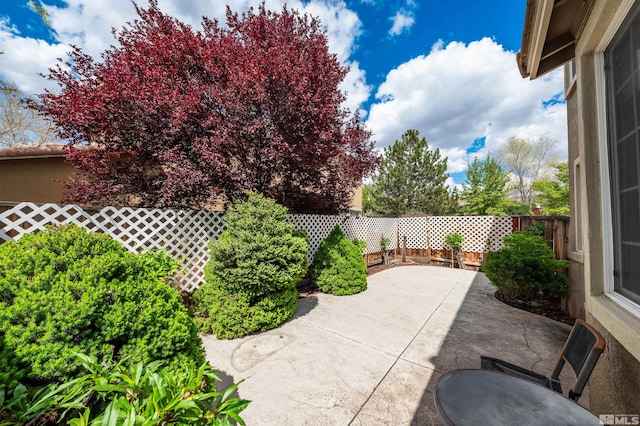 view of patio featuring a fenced backyard