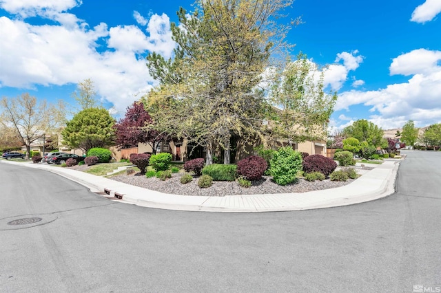 exterior space featuring curbs and sidewalks