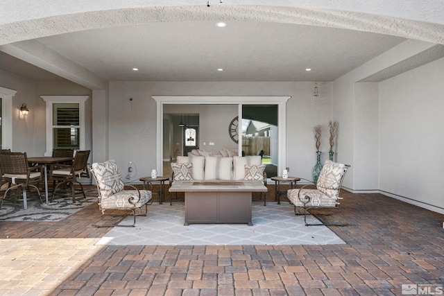 view of patio featuring outdoor dining area and outdoor lounge area