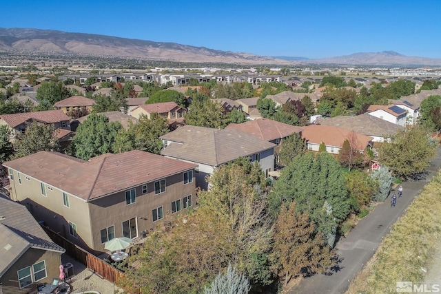 bird's eye view with a mountain view and a residential view