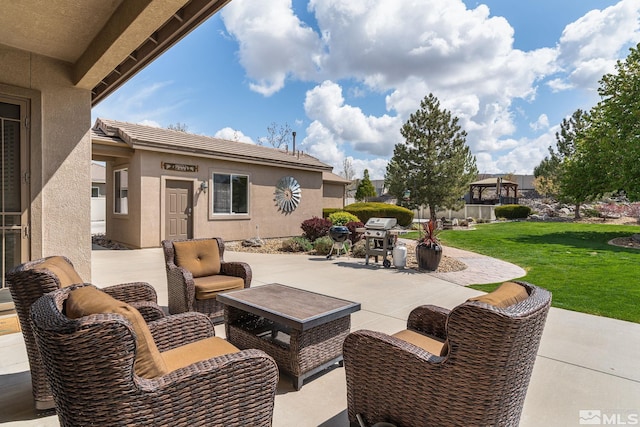 view of patio featuring grilling area