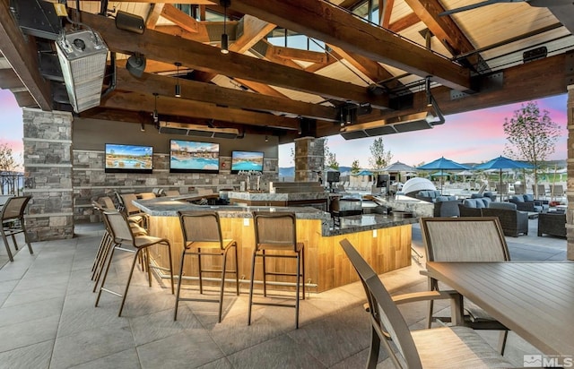 view of patio featuring a gazebo and outdoor wet bar