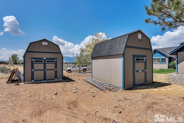 view of shed