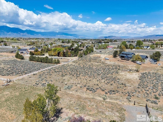 aerial view featuring a mountain view